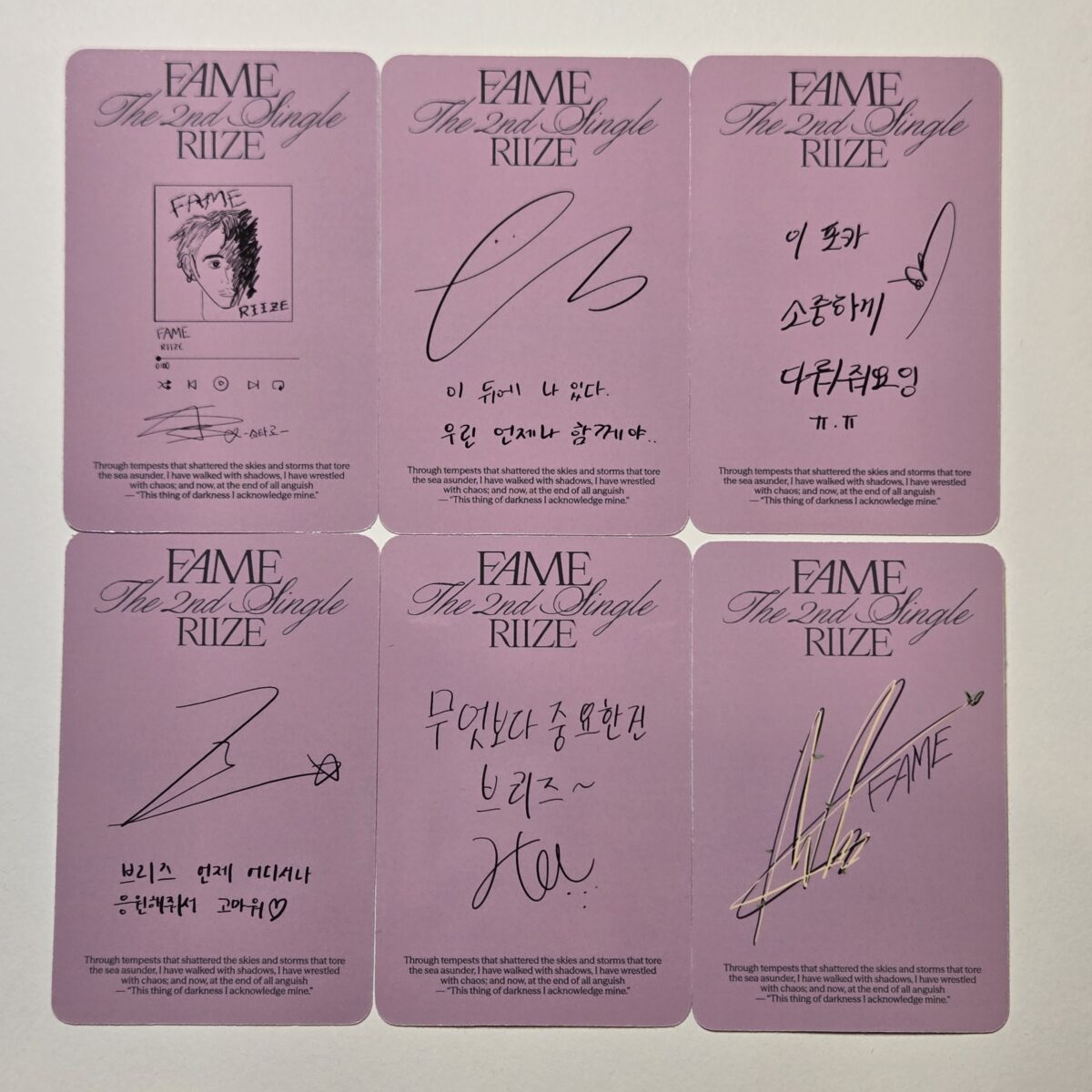 RIIZE RIIZING HMV Lucky Draw 2R Photocard